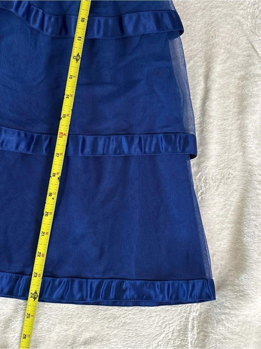 Gymboree Girls Blue Tiered Party Dress with Bow Accent